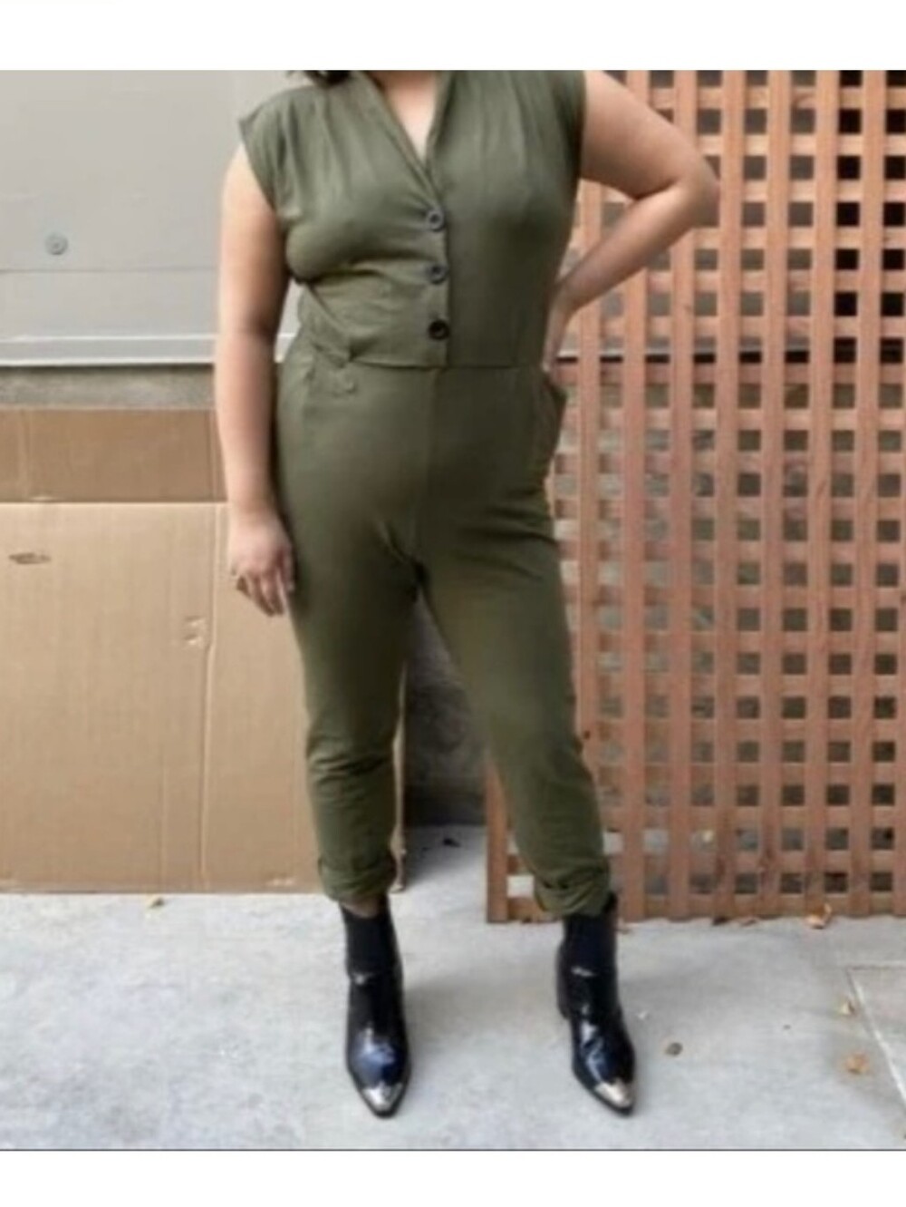 NOOWORKS Olive Magicsuit in size L Discontinued Jumpsuit